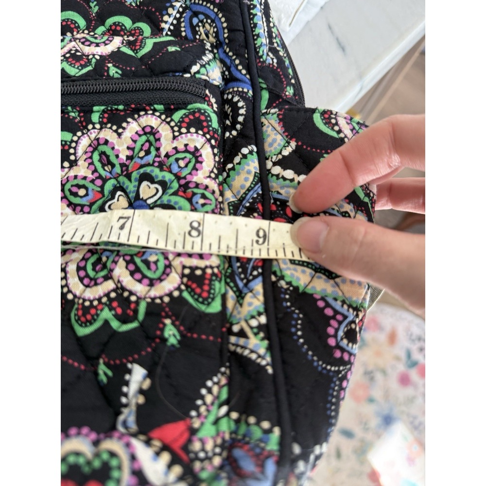 Vera Bradley Kiev Paisley Black Small Backpack Student Bag Heritage Preppy‎ - Picture 7 of 8